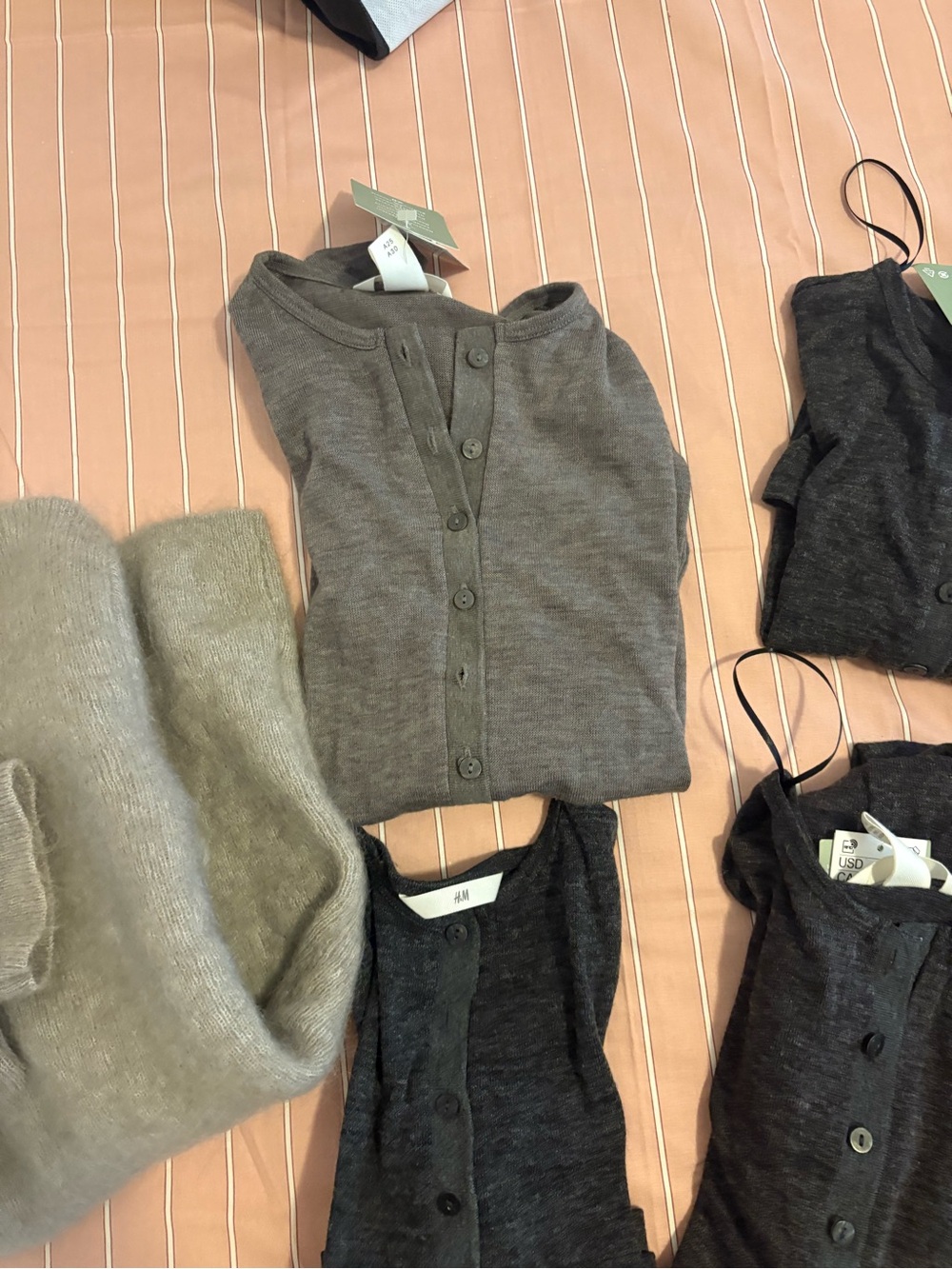 H&m edition lot Women’s mohair Button-Front Cardigan Sweater - Gray & Charcoal - Picture 7 of 9